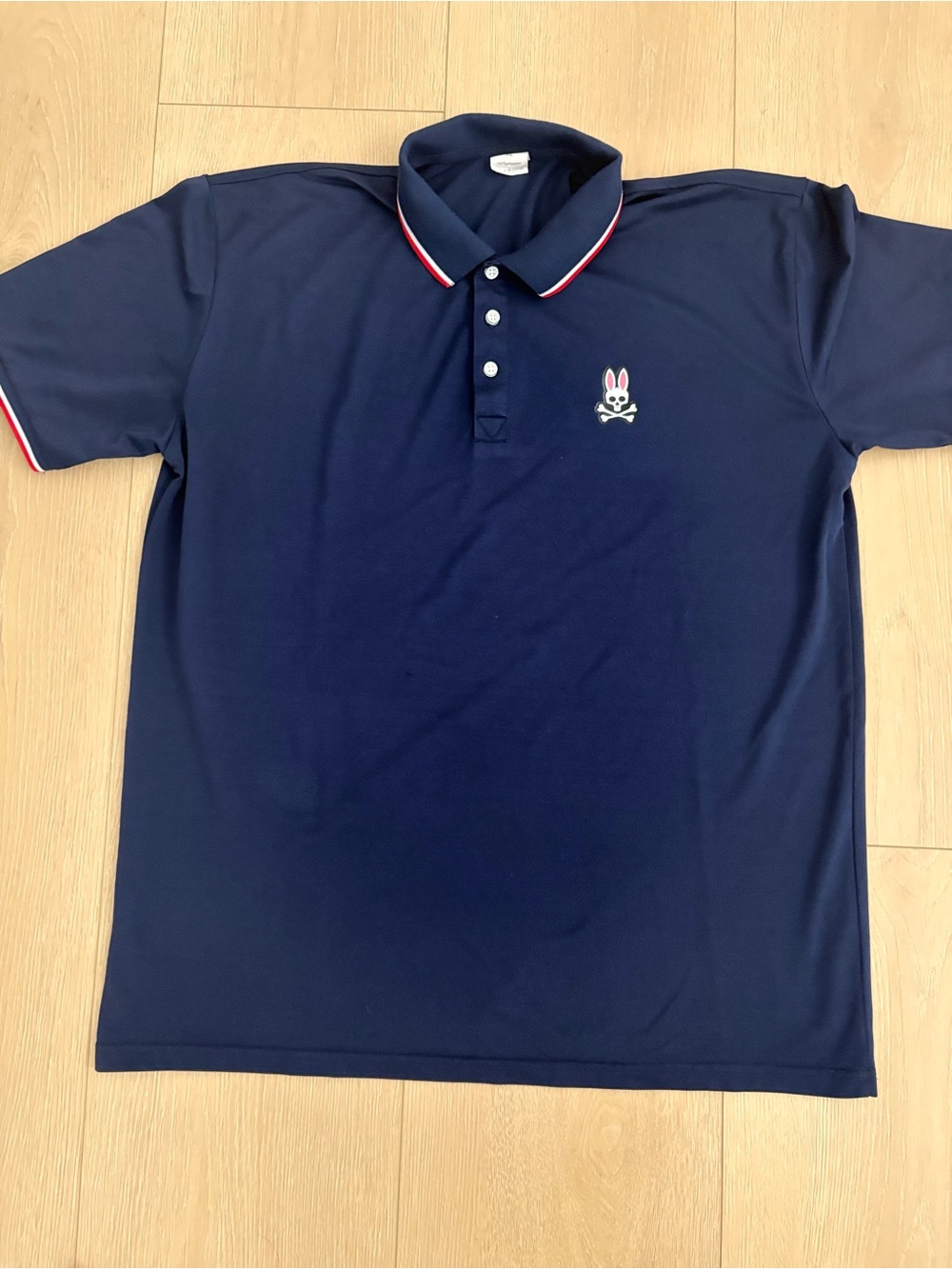 Psycho Bunny Navy Polo with Red & White Trim